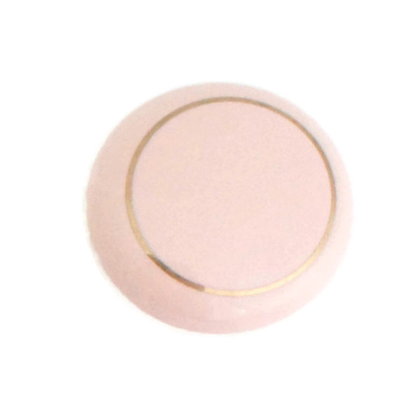 104 Pink Ceramic Knob with Golden Ring - Magnificent Marketing (DIY Builders Hardware)