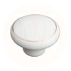 104 White Ceramic Knob with Golden Ring