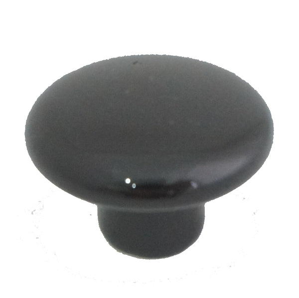 105 Plain Black Ceramic Knob - Magnificent Marketing (DIY Builders Hardware)