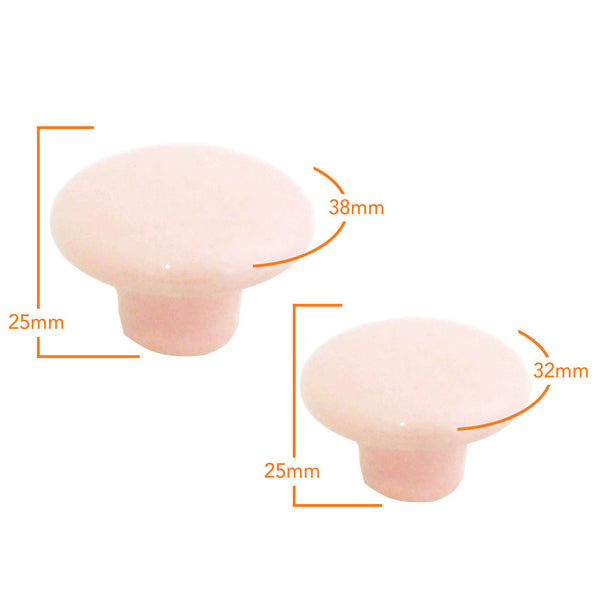 104 Pink Ceramic Knob with Golden Ring