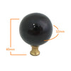 106 Black Spherical Ceramic Knob with Brass Base