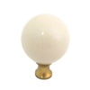 106 Beige Spherical Ceramic Knob with Brass Base - Magnificent Marketing (DIY Builders Hardware)
