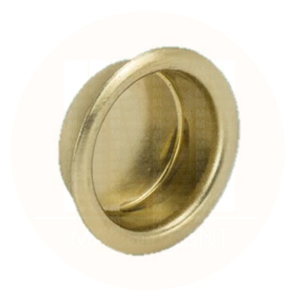 112 Round Brass Plated Flush Pull
