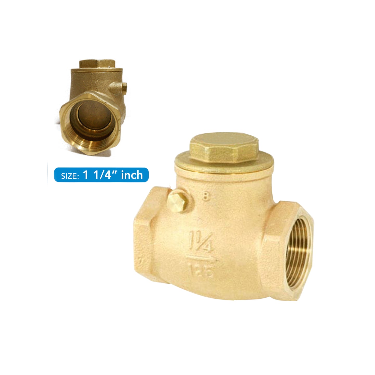 Kitz Japan Brass Swing Check Valve AKR 125 psi