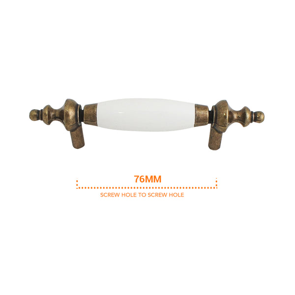 1401 White Antique English Classy Ceramic Pull