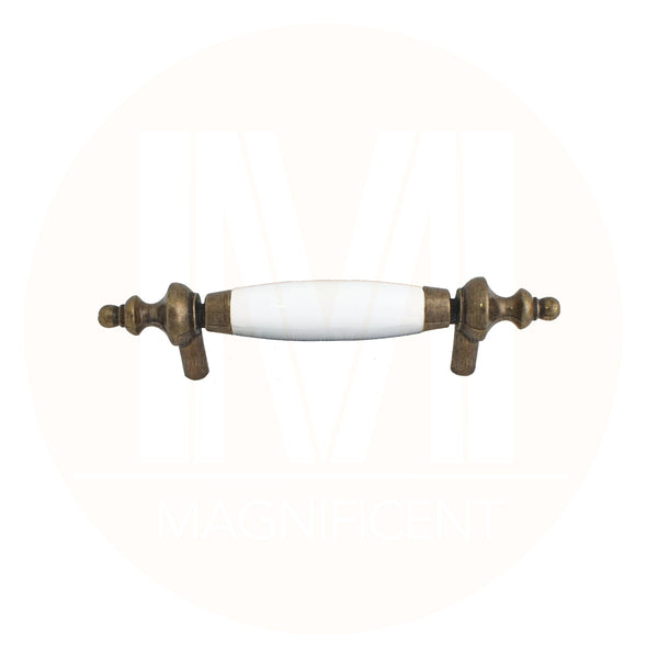 1401 White Antique English Classy Ceramic Pull