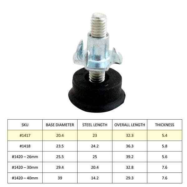 Adjustable Nail Glide with T-Nut