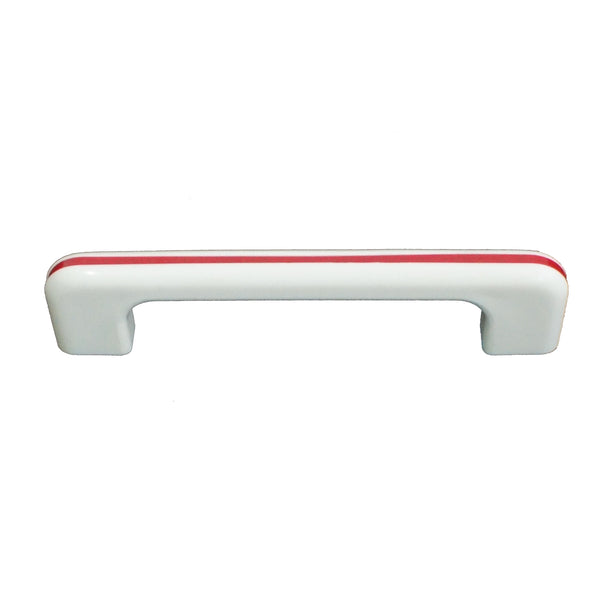 164 White with Red Stripes Plastic Pull - Magnificent Marketing (DIY Builders Hardware)