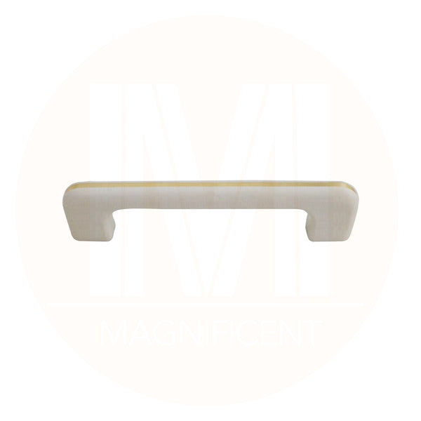 164 White with Gold Stripes Plastic Pull