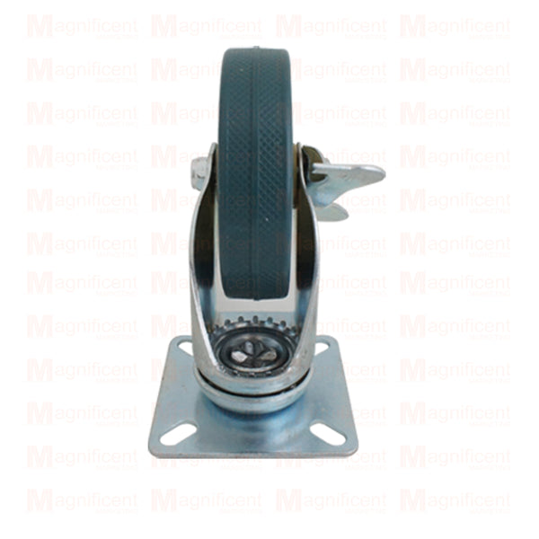 Plate Type With Brake Gray Rubber Caster