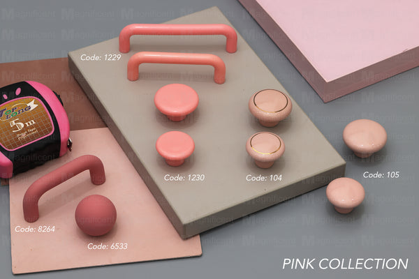 1230 Plain Pink Plastic Knob