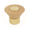 9190 Wooden Knob with Brass Base