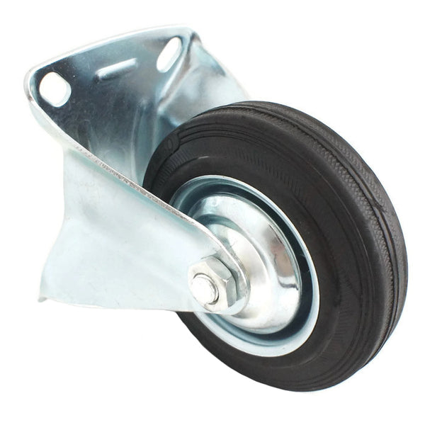 Fixed Rigid Type With Hood Black Rubber Caster (4 pieces)