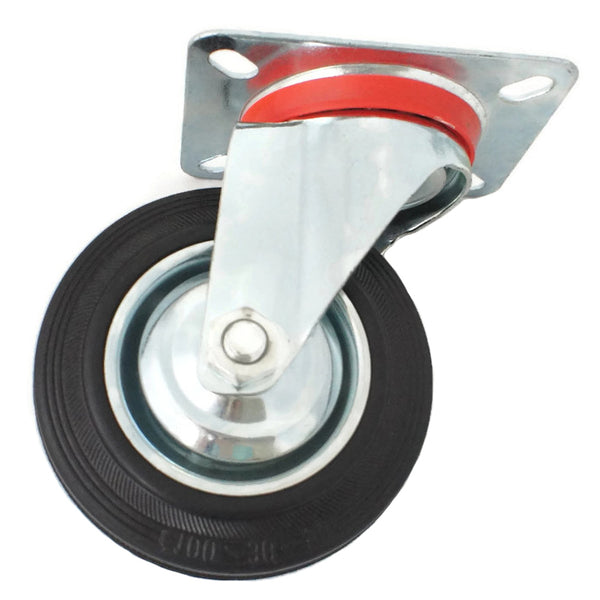 Plate Type With Hood Black Rubber Caster