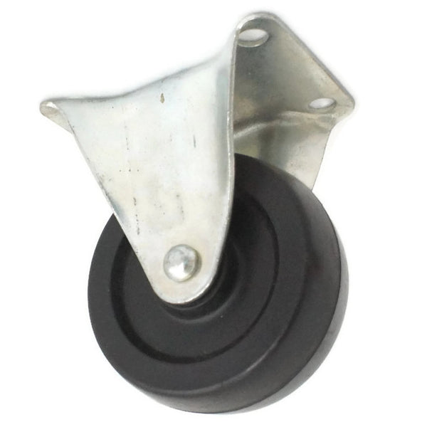 Fixed Rigid Type Black Rubber Caster (4 pieces)