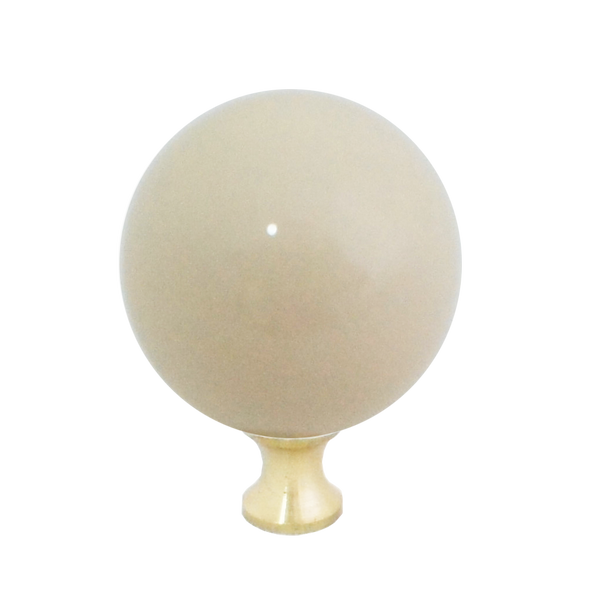 106 Beige Spherical Ceramic Knob with Brass Base