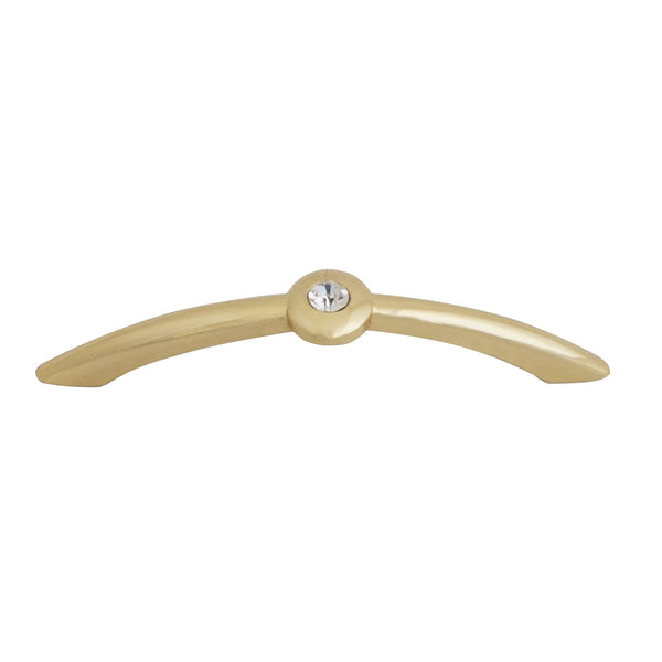 MB209 Polished Brass with Diamond Stone Pull Handle