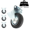 Fixed Rigid Type With Hood Black Rubber Caster (4 pieces)