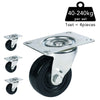 Plate Type Black Rubber Caster (4 pieces)