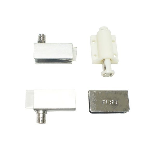 Push Open Stainless Hinge Catch Set for Glass Cabinet Single Door Only