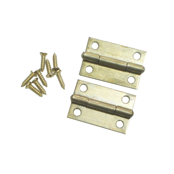 Brass Narrow Butt Hinge 1" with Screws (48 pieces)
