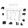 Nylon Black Toilet Partition Set